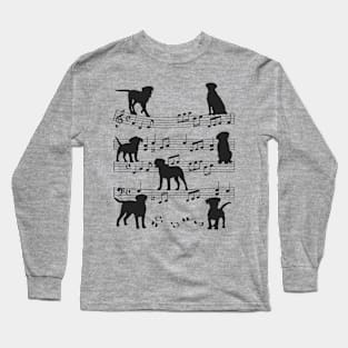 Dogs On Music Sheet Long Sleeve T-Shirt